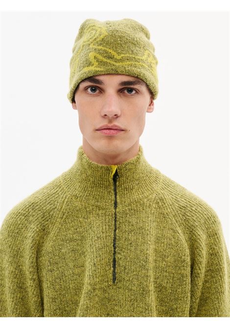 cappello moscot mohair mixed knit beanie uomo giallo HIKING PATROL | AW25303YELLOW